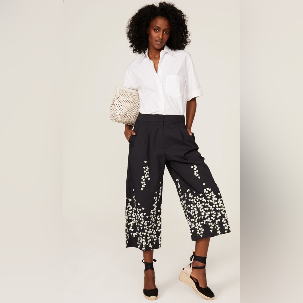 BLACK EMBROIDERED ADAM LIPPES COLLECTIVE CULOTTES